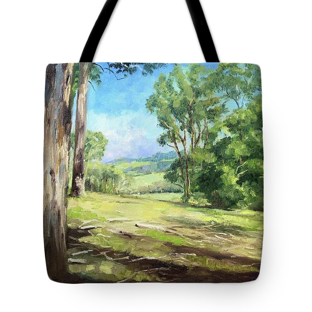 Gippsland Tote Bag featuring the painting The Gurdies Gippsland West by Dai Wynn