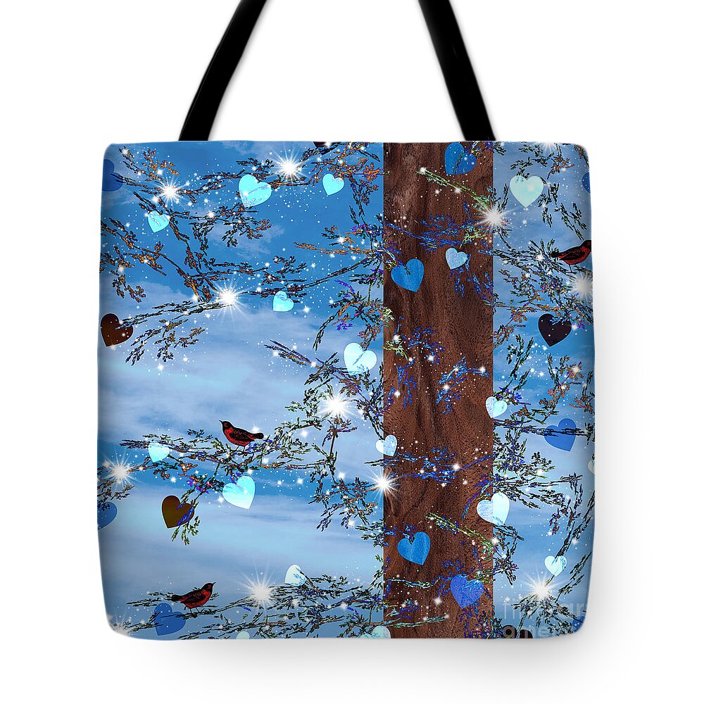 Digital Art Tote Bag featuring the mixed media The Heart Of Nature by Diamante Lavendar