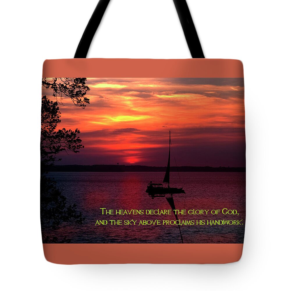 Sunset Tote Bag featuring the photograph The Heavens Declare the Glory of God by James C Richardson