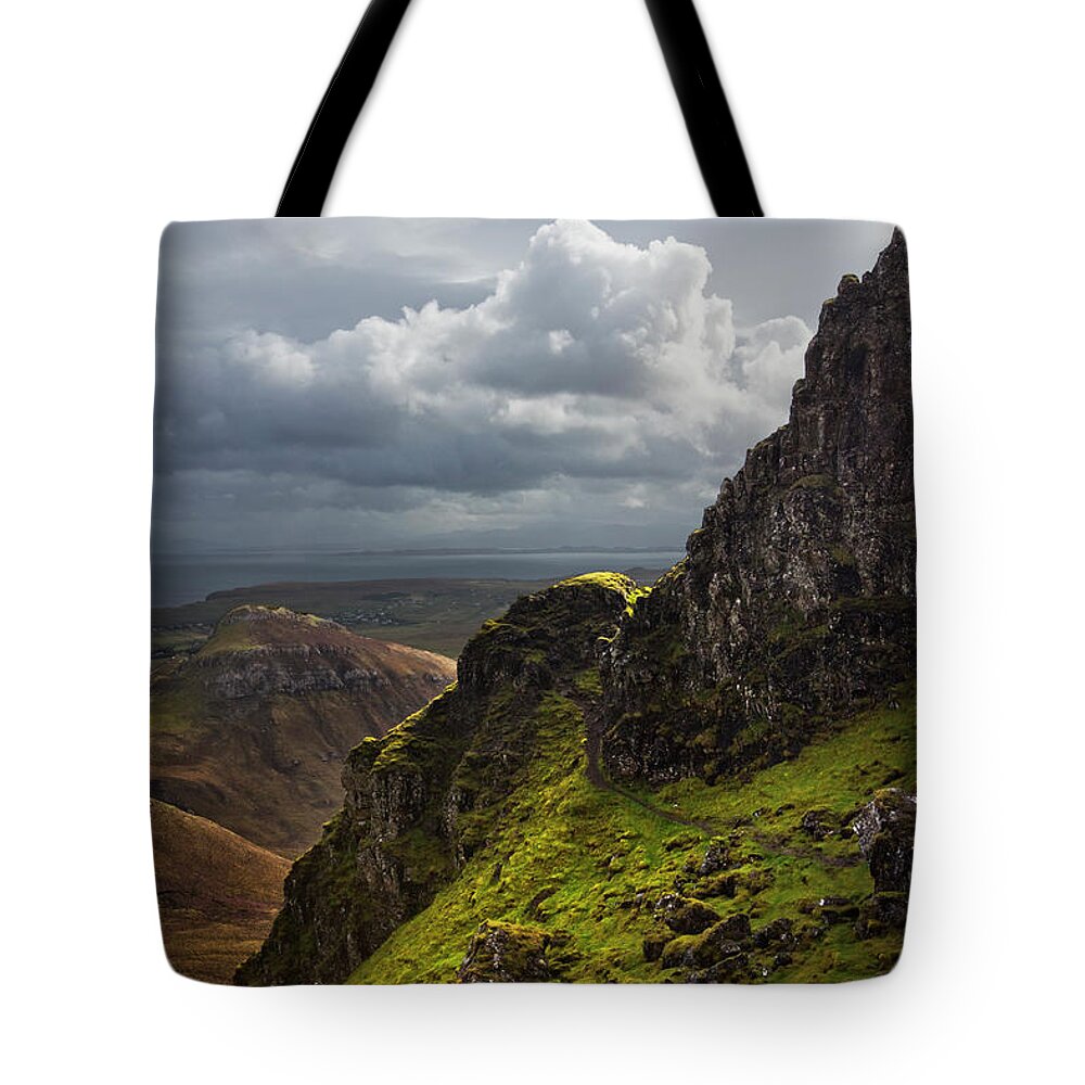Clouds Tote Bag featuring the photograph The Hiking Trails through the Scottish Highlands by Debra and Dave Vanderlaan