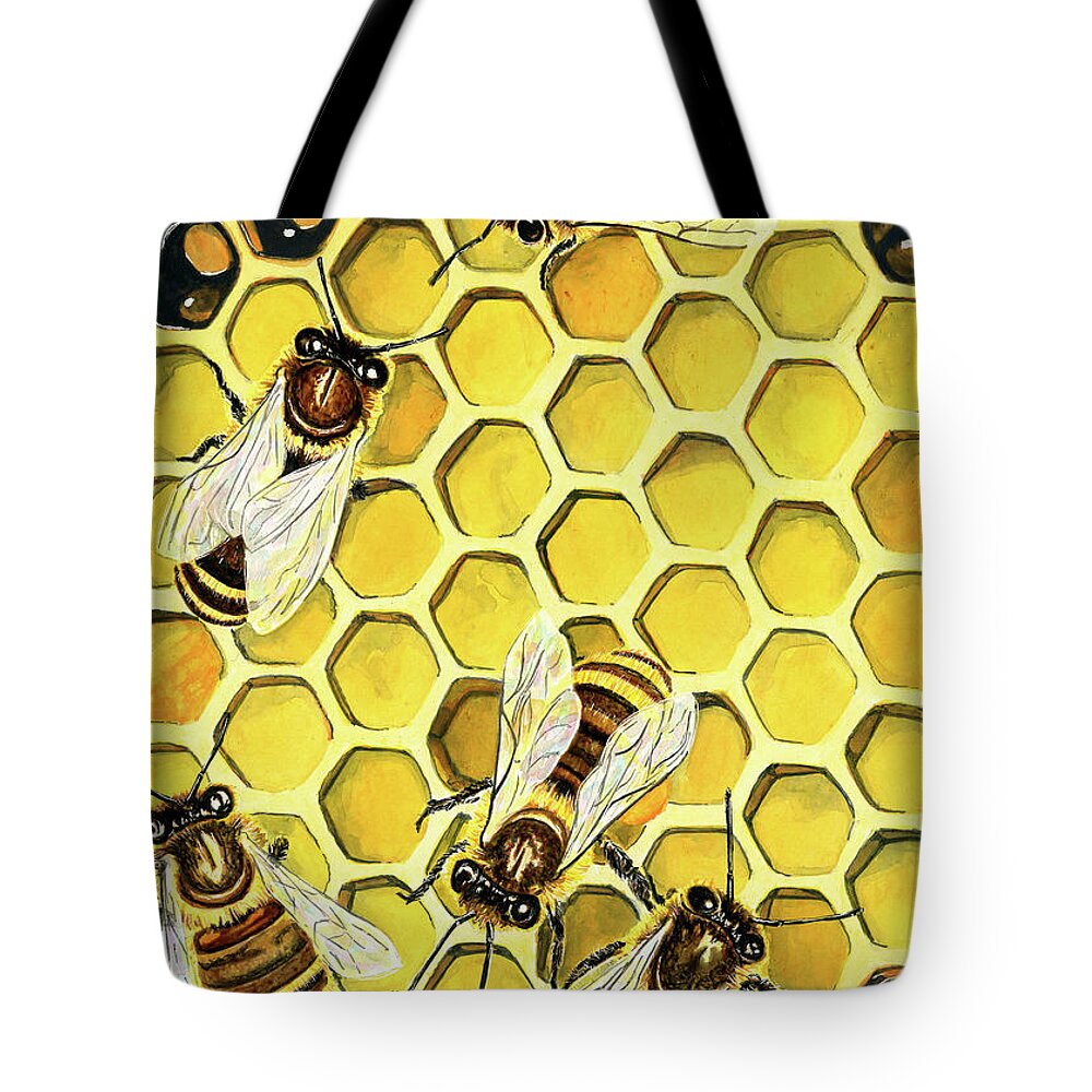 Honeybee Tote Bag featuring the painting The Honeybee by Antony Galbraith