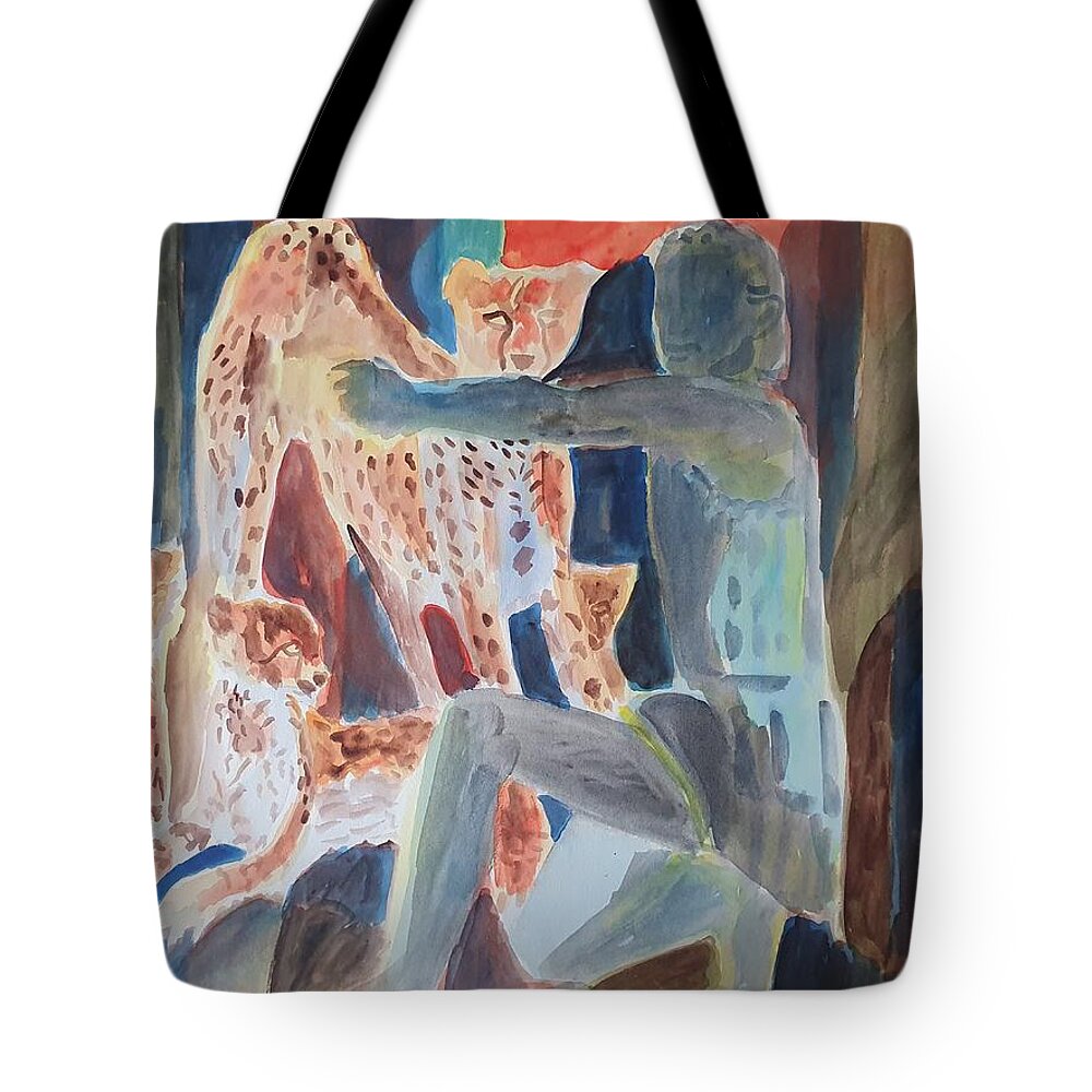 Masterpiece Paintings Tote Bag featuring the painting The Hunter by Enrico Garff