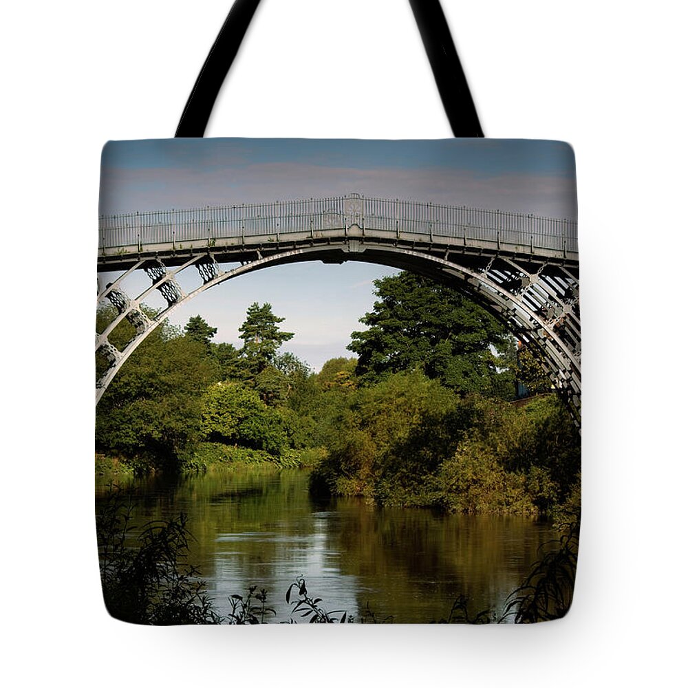 Abraham Darby Tote Bag featuring the photograph The Iron Bridge by Average Images