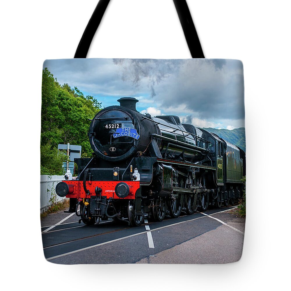Jacobite Tote Bag featuring the photograph The Jacobite at Morar by Max Blinkhorn
