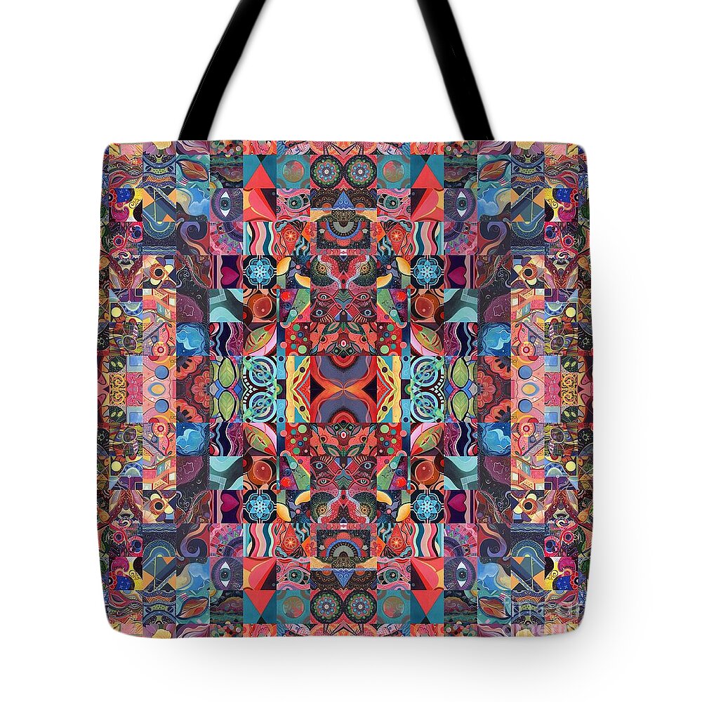 The Joy Of Design 64 Quadrupled 4 By Helena Tiainen Tote Bag featuring the digital art The Joy of Design 64 Quadrupled 4 by Helena Tiainen