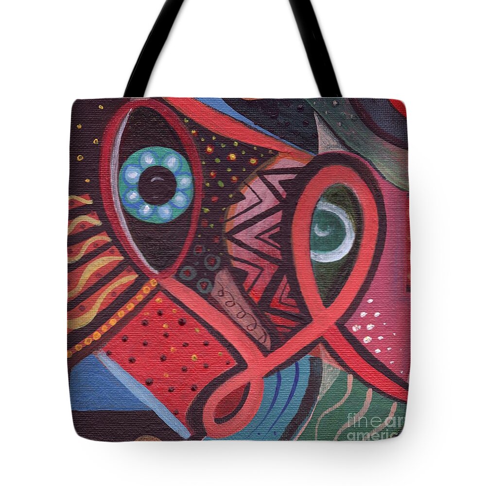 The Joy Of Design Lix By Helena Tiainen Tote Bag featuring the painting The Joy of Design L I X by Helena Tiainen