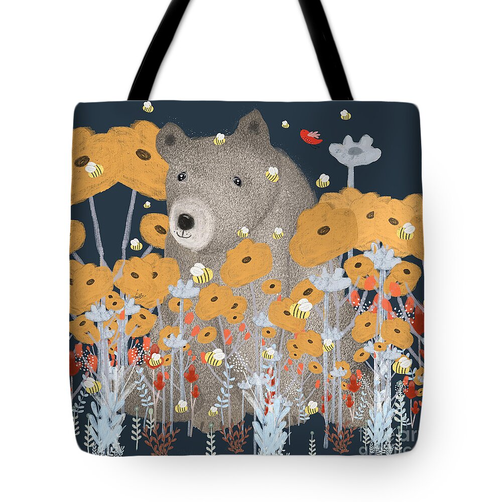 Nursery Art Tote Bag featuring the painting The Joy Of Little Bees by Bri Buckley