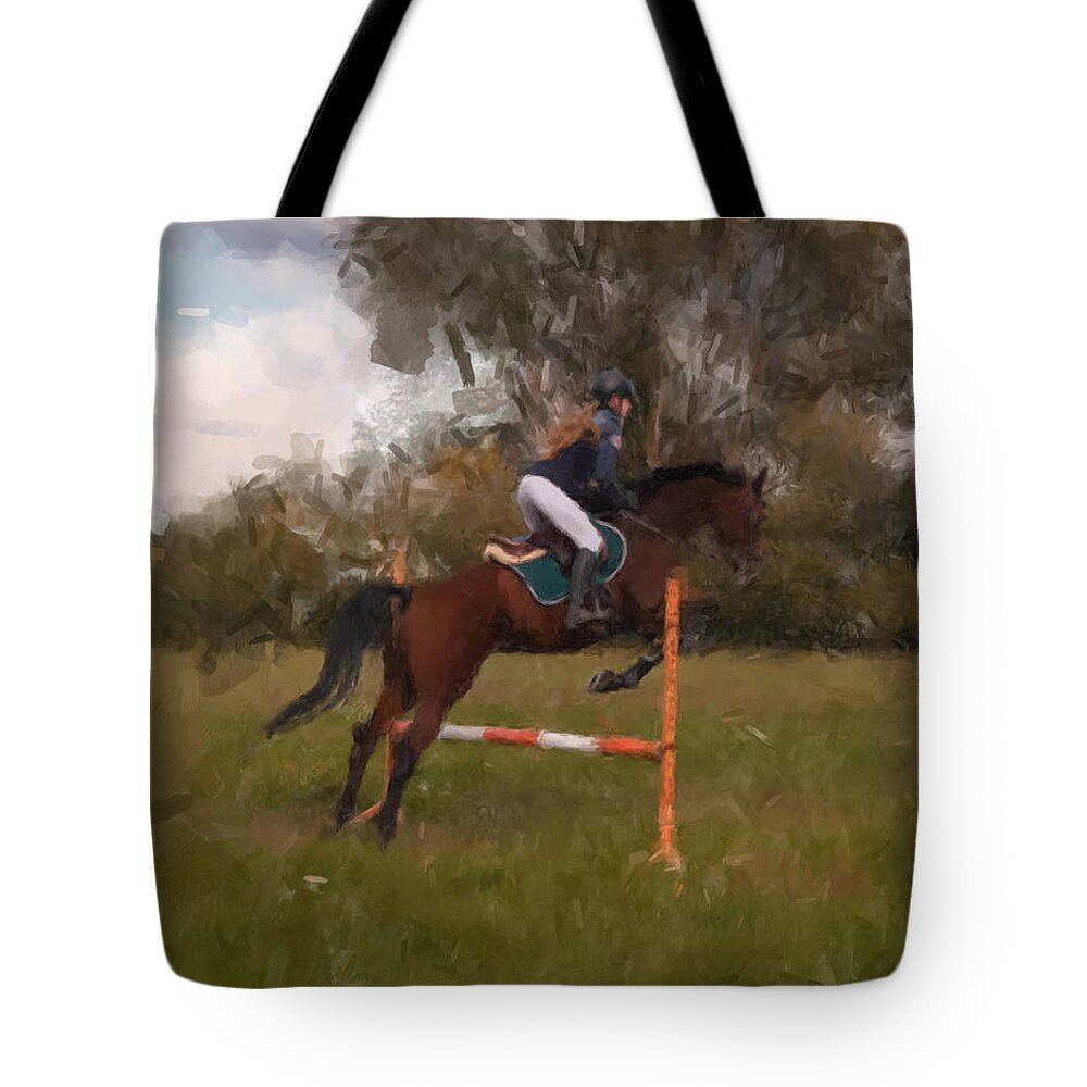 The Jumper Tote Bag featuring the painting The Jumper by Gary Arnold