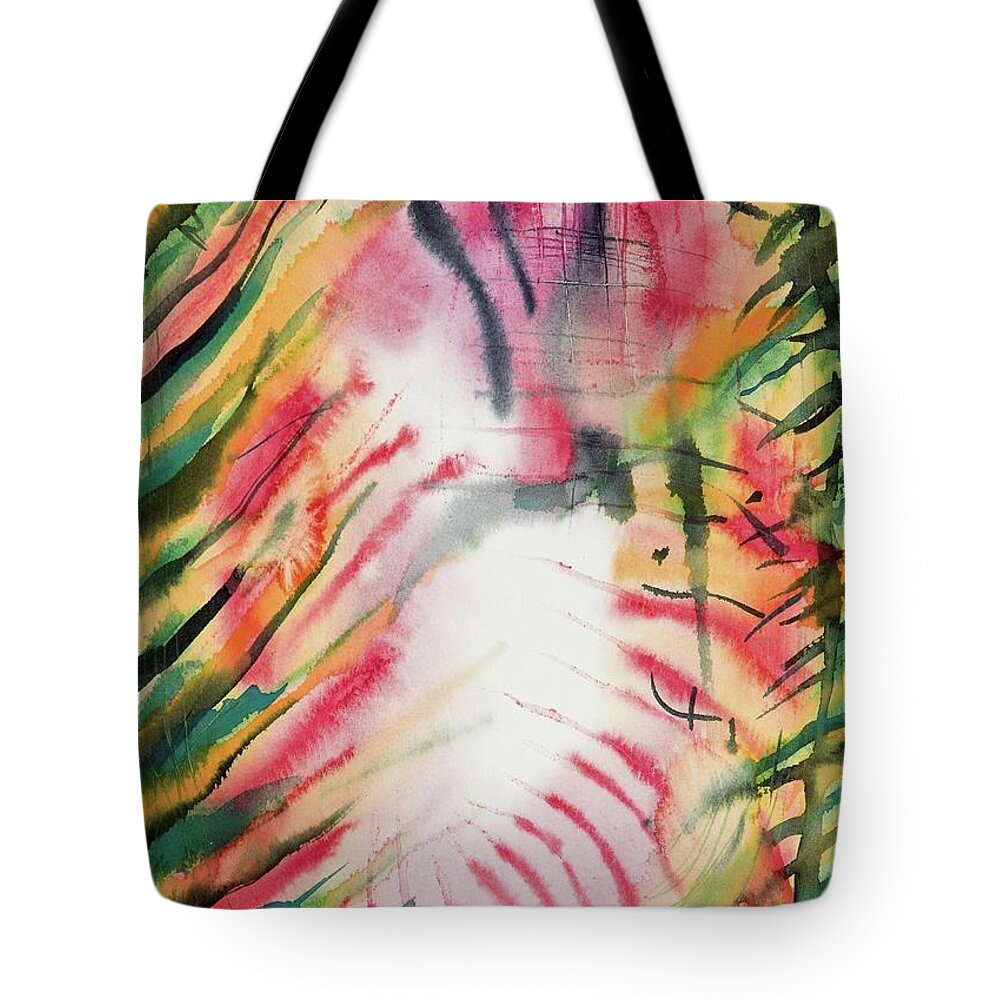 #jungle #within #watercolor #watercolorpainting #abstract #abstractwatercolor #glenneff #neff #thesoundpoetsmusic #picturerockstudio #thejunglewithin Www.glenneff.com Tote Bag featuring the painting The Jungle Within by Glen Neff