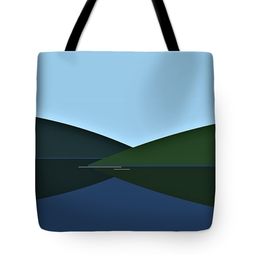Lake Tote Bag featuring the digital art The Lake by Fatline Graphic Art
