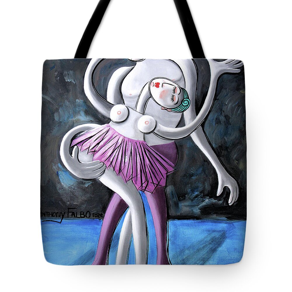 Dance Tote Bag featuring the painting The Last Dance My First Love by Anthony Falbo