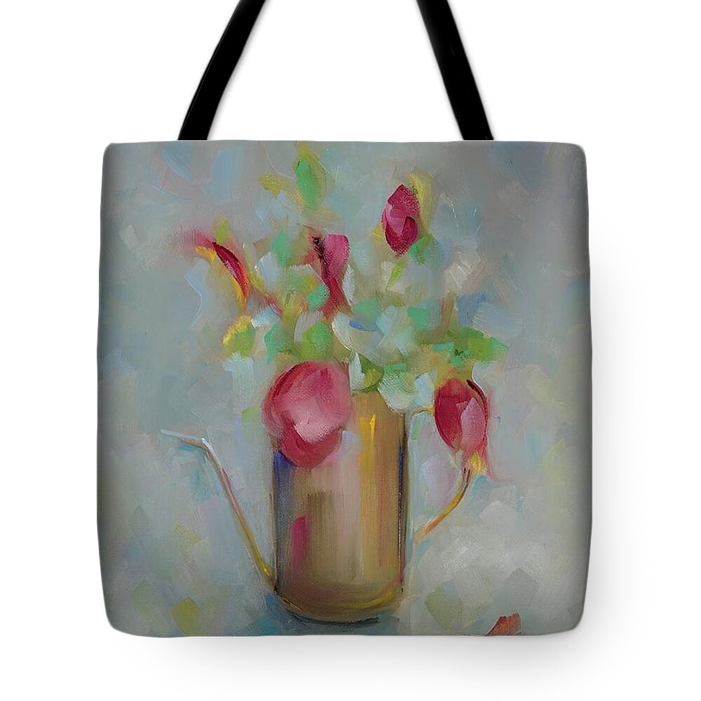 Still Life Tote Bag featuring the painting The Little Can by Roger Clarke