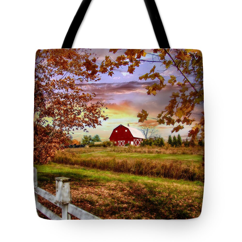 Farm Tote Bag featuring the photograph The Little Farm on The Hill by Lisa Lambert-Shank