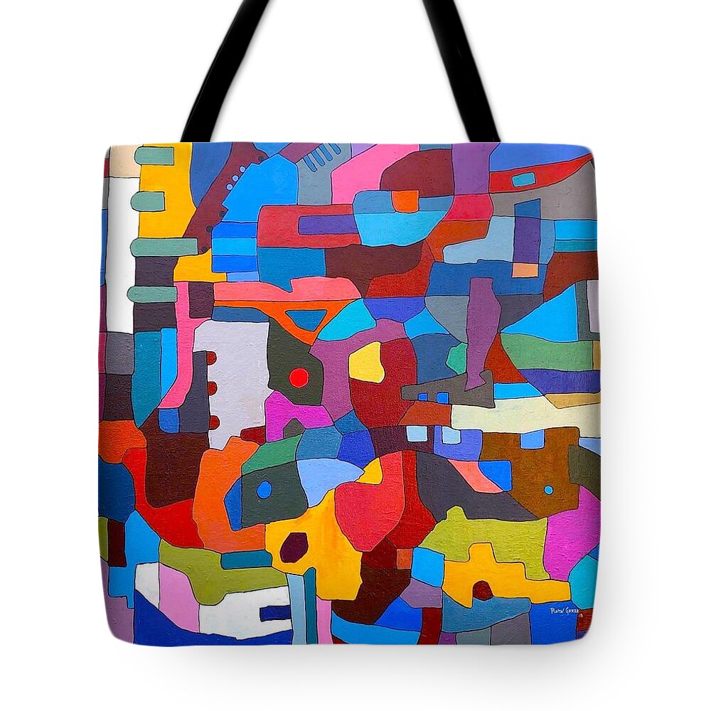 Rebeck Xiii - The Lonely Sun Tote Bag featuring the painting The Lonely Sun by Plata Garza
