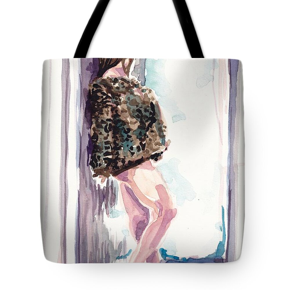 Woman Tote Bag featuring the painting The Long Wait by George Cret