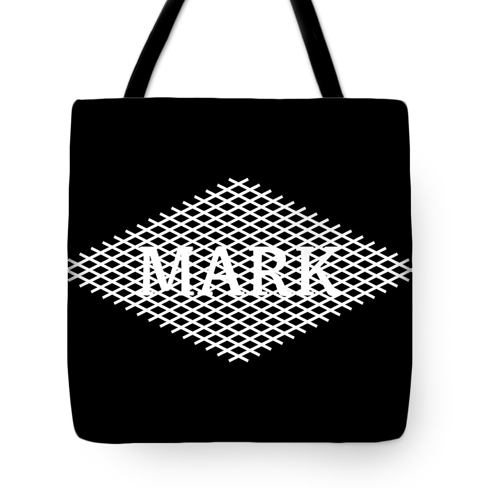The Male Name Mark on a White Diamond Shape Design Tote Bag