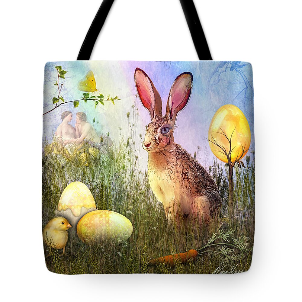 Hare Tote Bag featuring the digital art The March Hare by Diana Haronis