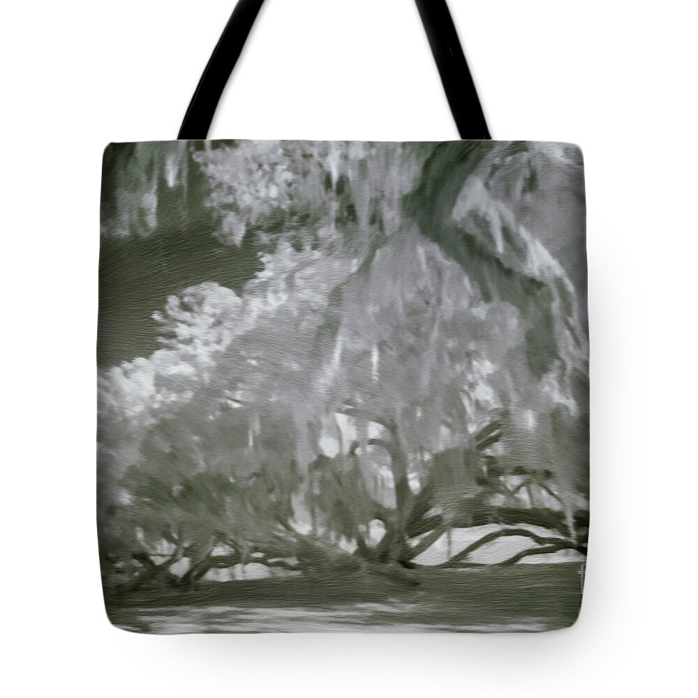 Oaks Tote Bag featuring the mixed media The Mighty Live Oak by DB Hayes