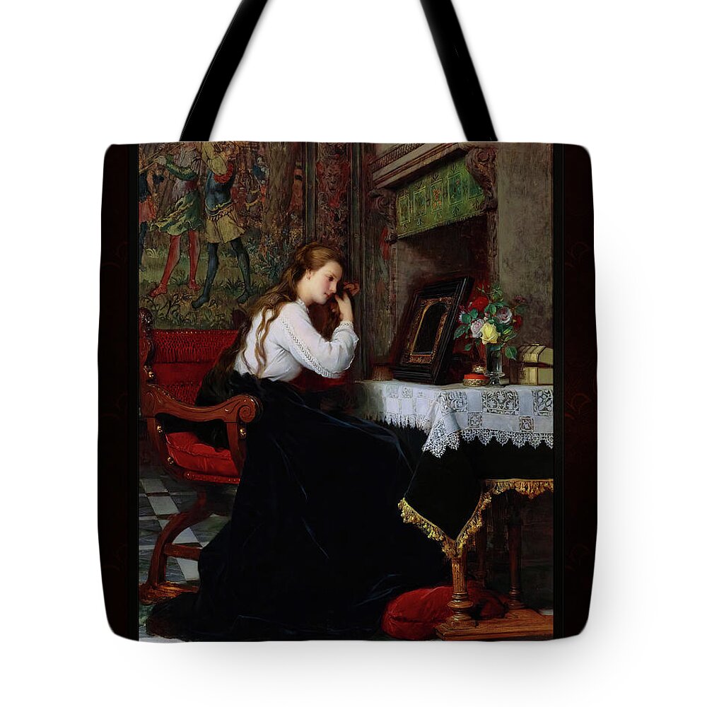 The Mirror Tote Bag featuring the painting The Mirror by Pierre-Charles Comte Remastered Xzendor7 Fine Art Classical Reproductions by Rolando Burbon