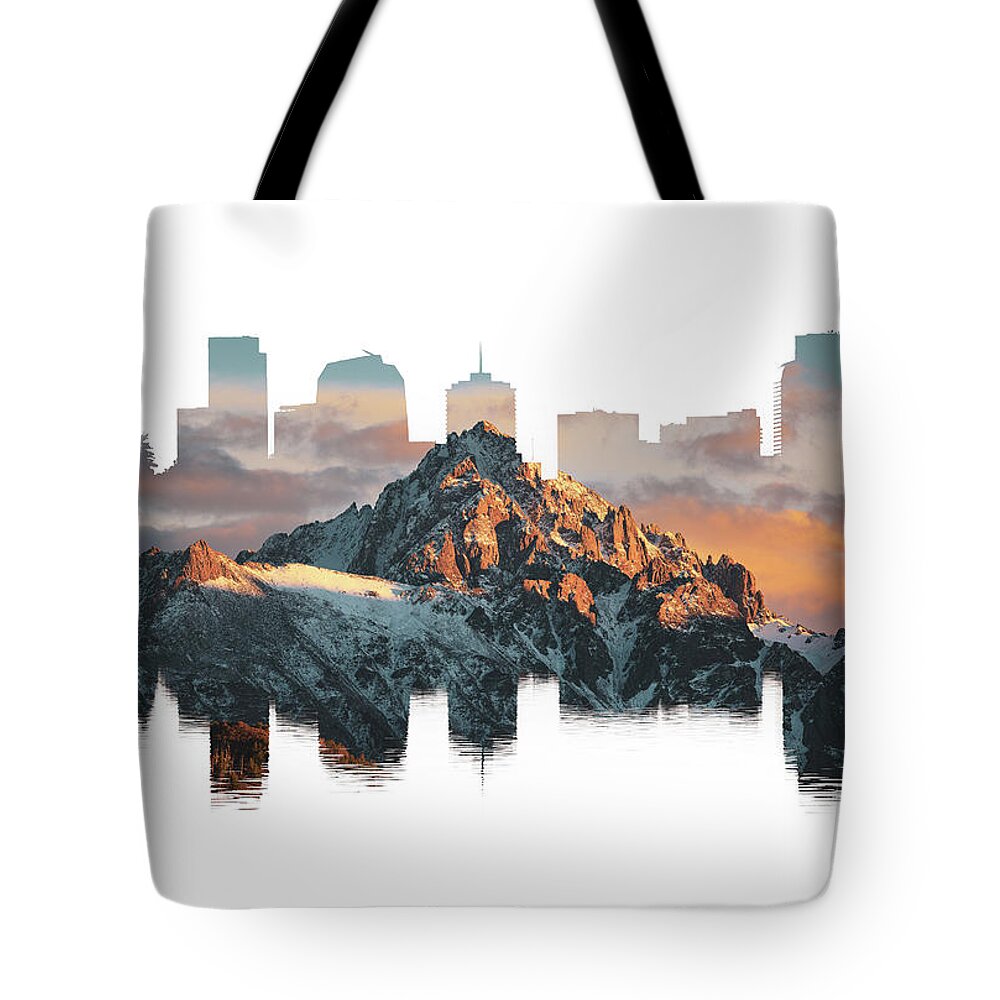 Denver Tote Bag featuring the photograph The Mountain in Denver by Kevin Schwalbe