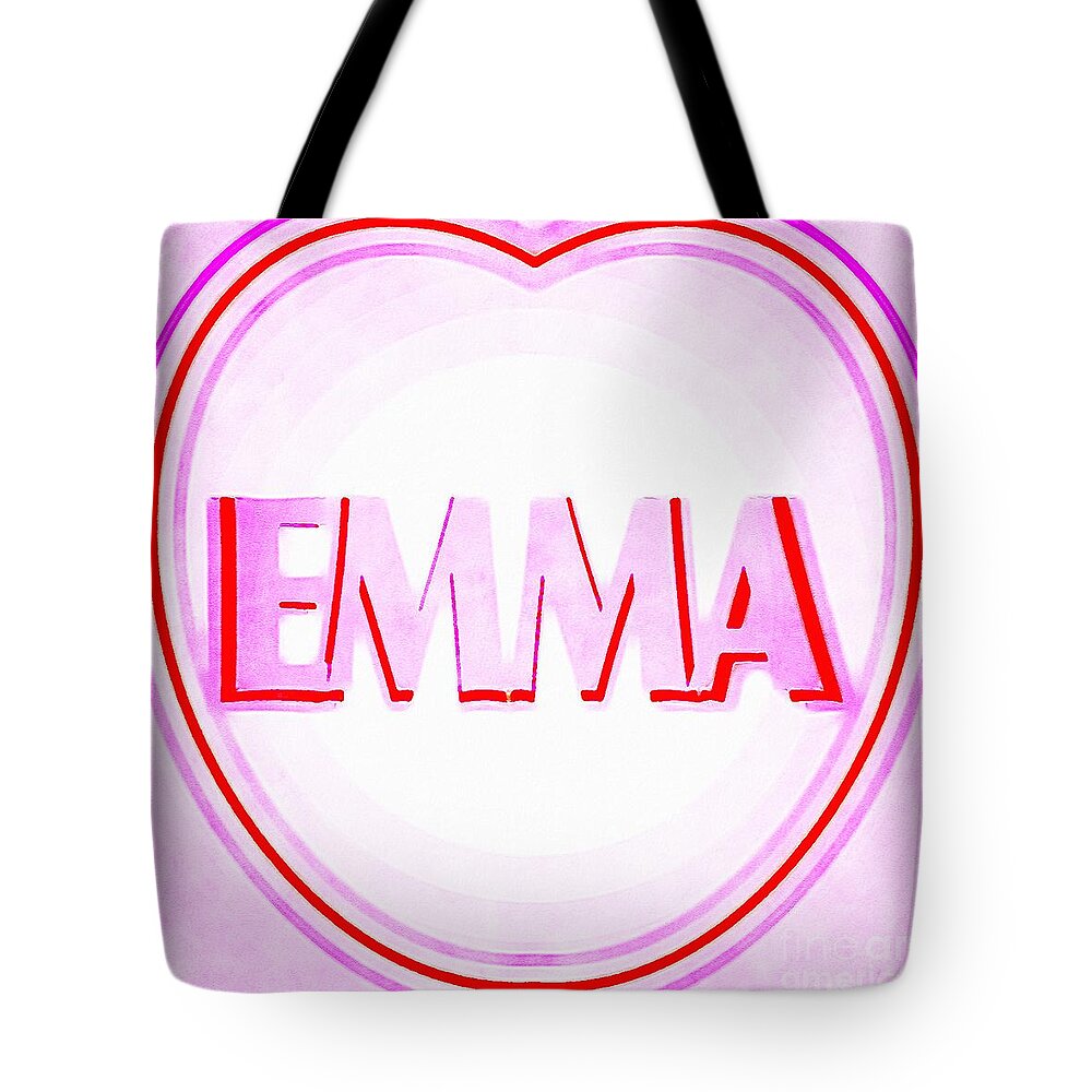 The Name Emma in Pink and White Love Heart Name Design Tote Bag by Douglas  Brown - Pixels