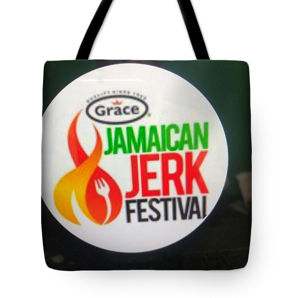 Jamaica A Dish Tote Bag featuring the photograph The National Jerk Fest by Trevor A Smith