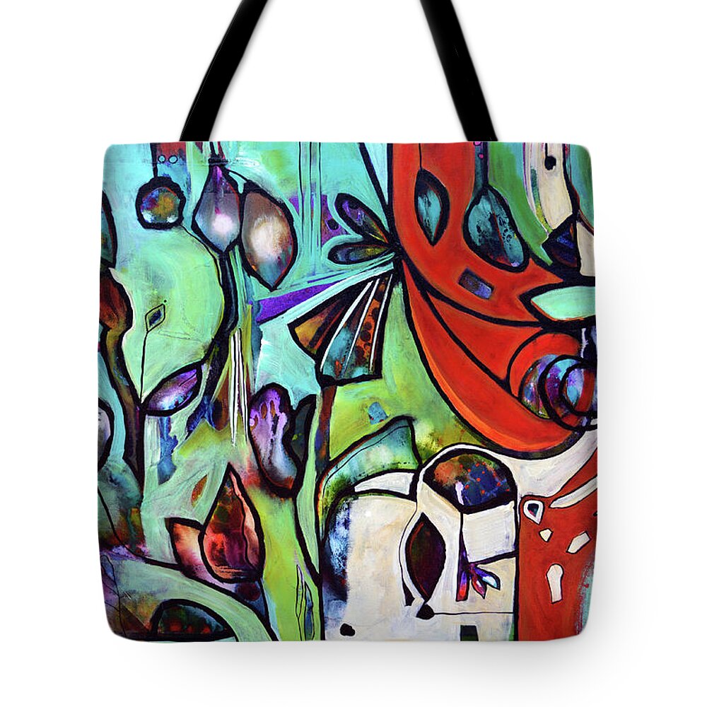 Nature Tote Bag featuring the painting The Nature of Things 5 by Robin Valenzuela