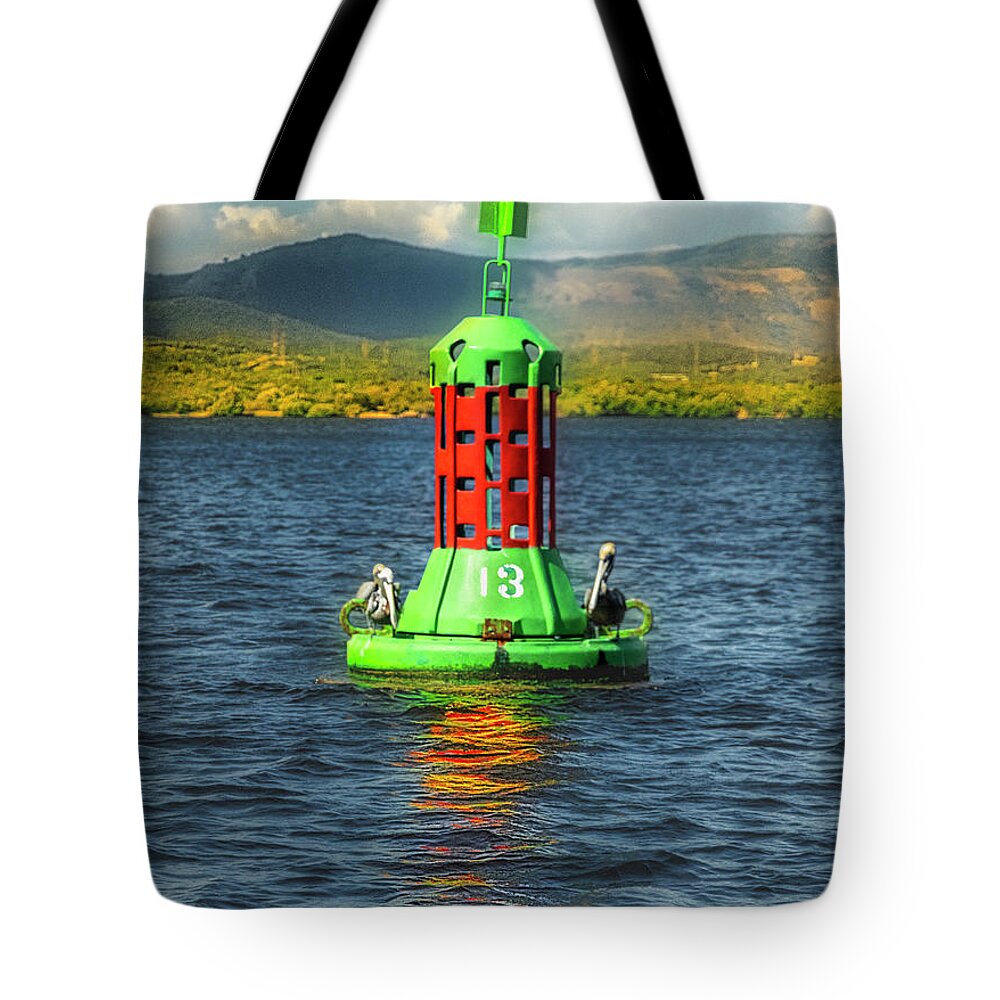 Buoy Tote Bag featuring the photograph The Number 13 by Micah Offman