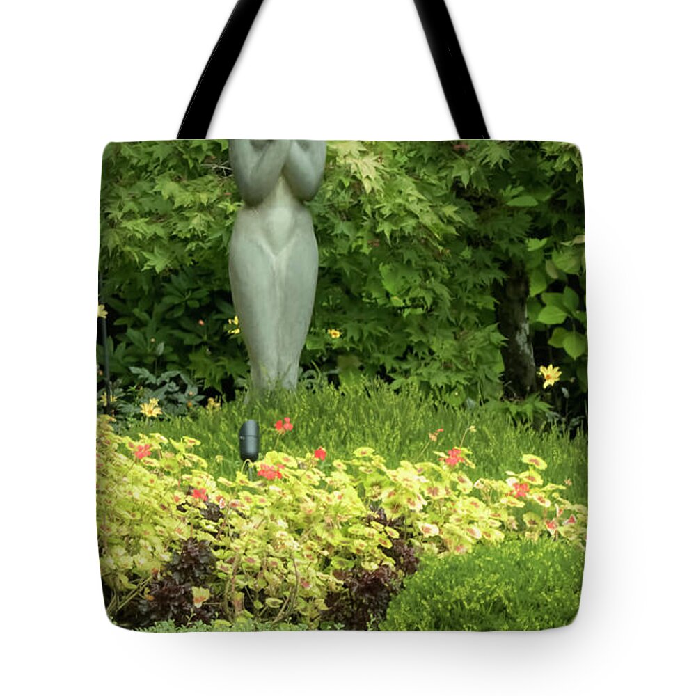Butchart Gardens Tote Bag featuring the photograph The Nymph by Segura Shaw Photography