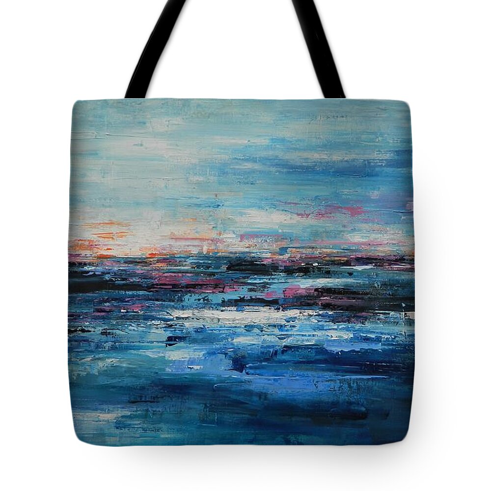 Ocean Tote Bag featuring the painting The Ocean Bids Me Come by Dan Campbell