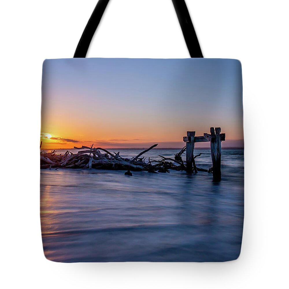 The Old Cattle Jetty Tote Bag featuring the photograph The Old Cattle Jetty, Point Nepean by Vicki Walsh