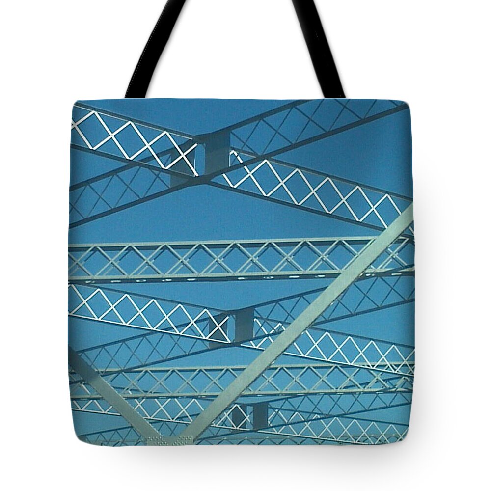 Bridge Tote Bag featuring the photograph The Old Tappan Zee Bridge 2014 by Vicki Noble