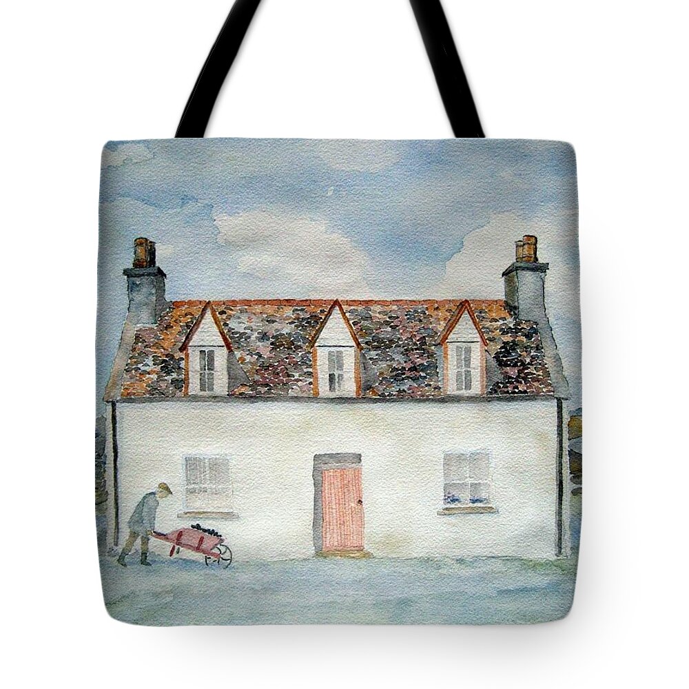 Watercolor Tote Bag featuring the painting The Olde Sod by John Klobucher