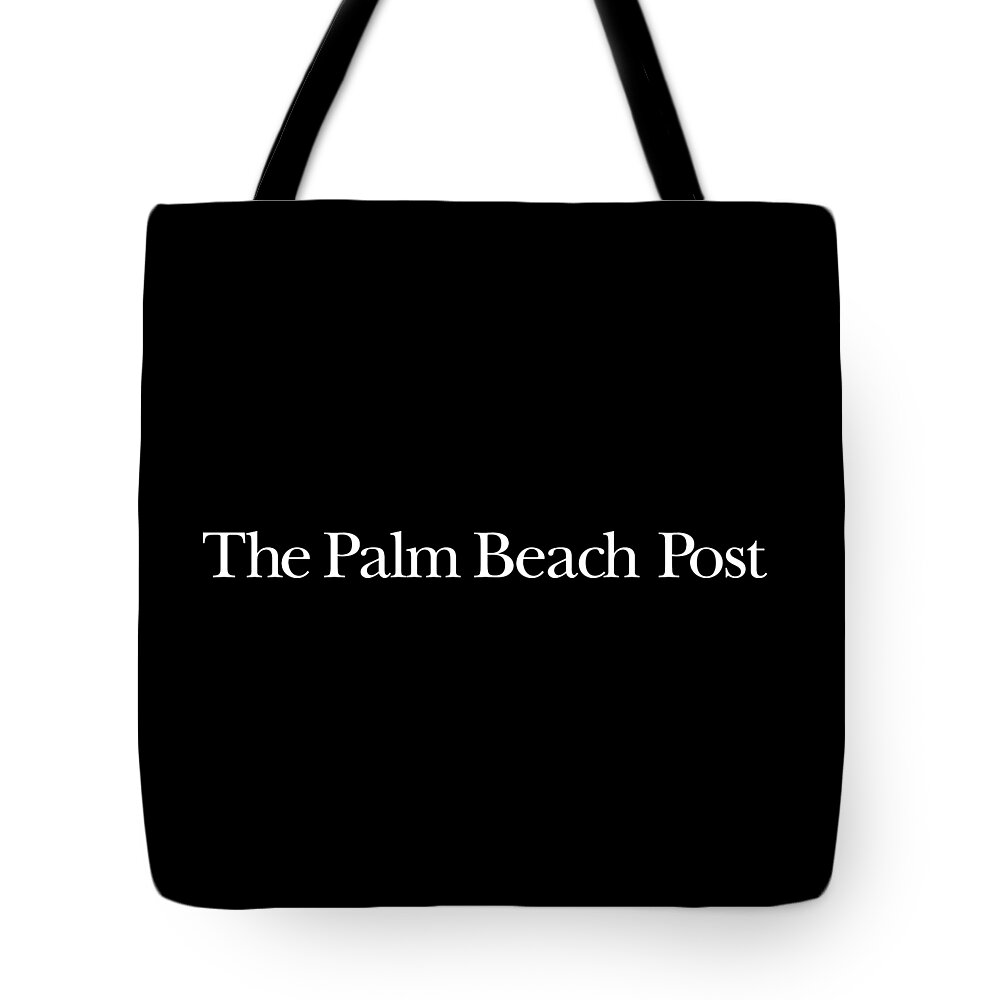 West Palm Beach Tote Bag featuring the digital art The Palm Beach Post White Logo by Gannett Co