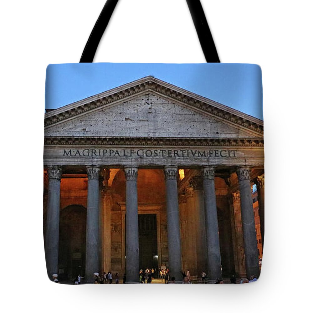 Pantheon Tote Bag featuring the photograph The Pantheon at Dusk 1016 by Jack Schultz
