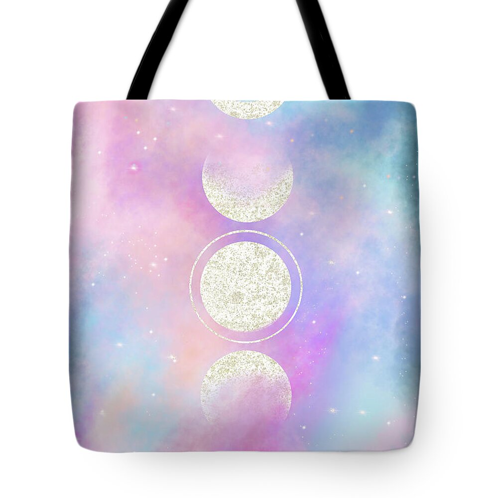 Moon Tote Bag featuring the digital art The Passing of Time by Rachel Emmett