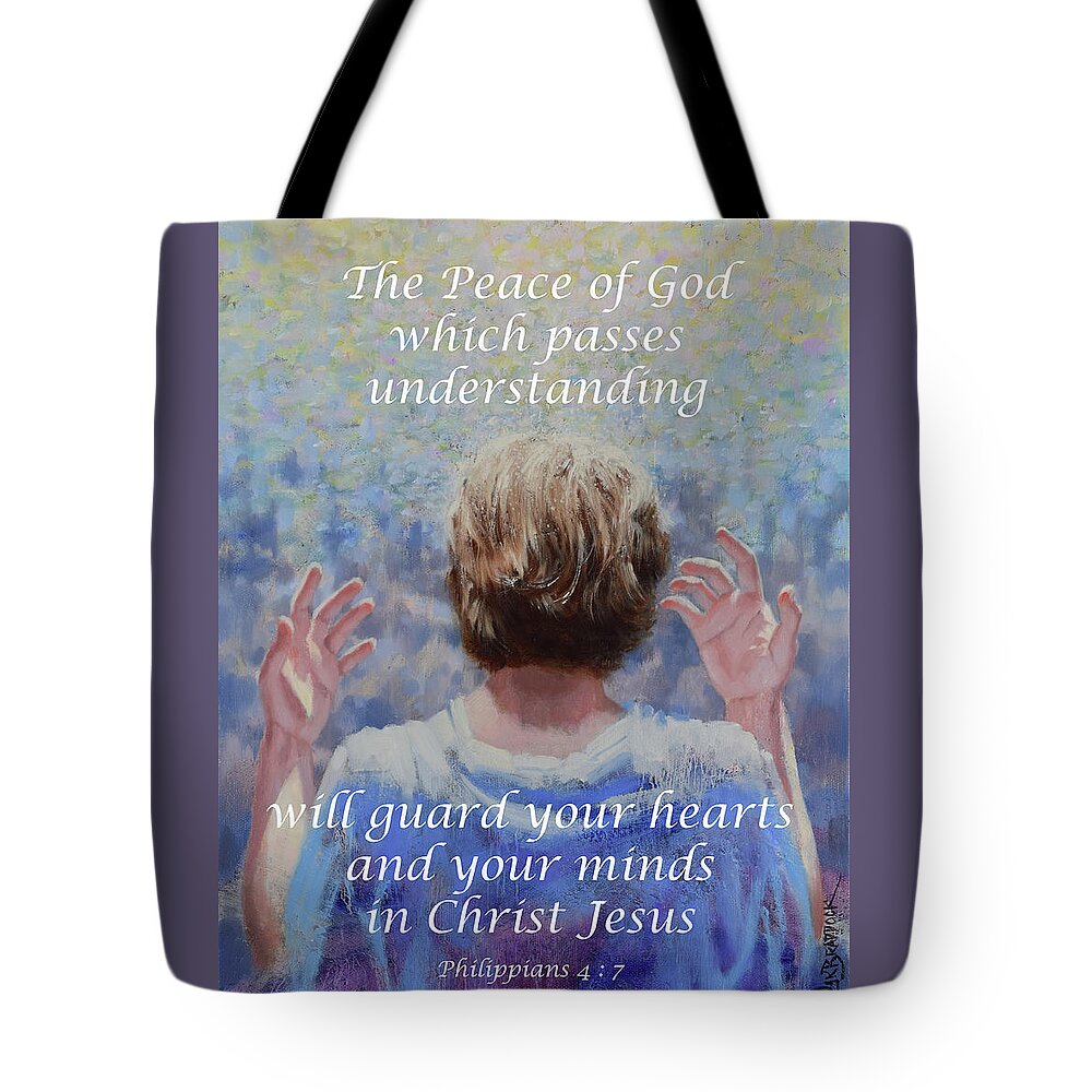 Peace Tote Bag featuring the painting The Peace of God by Graham Braddock