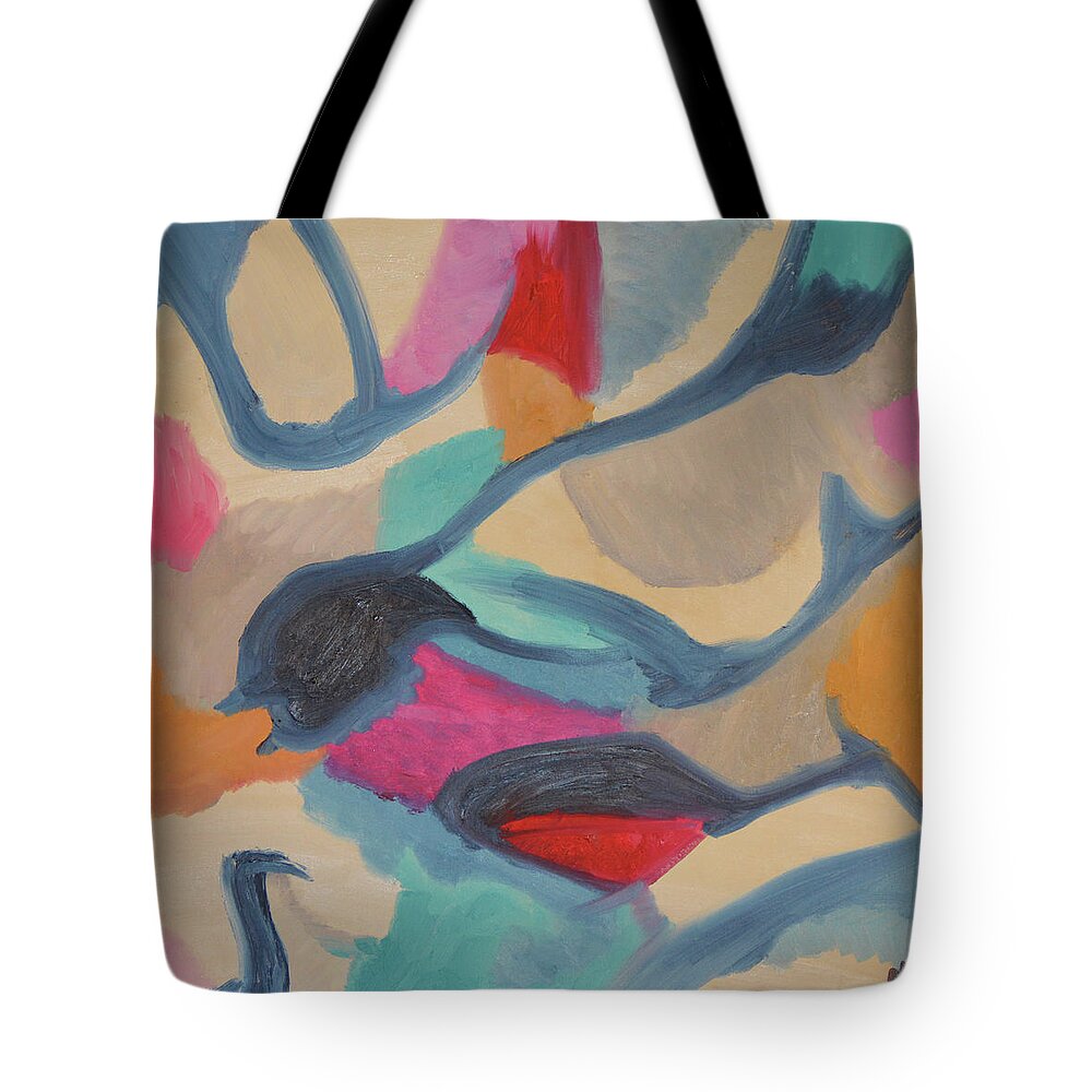 Blue Tote Bag featuring the painting The Pebble Path by Anita Hummel