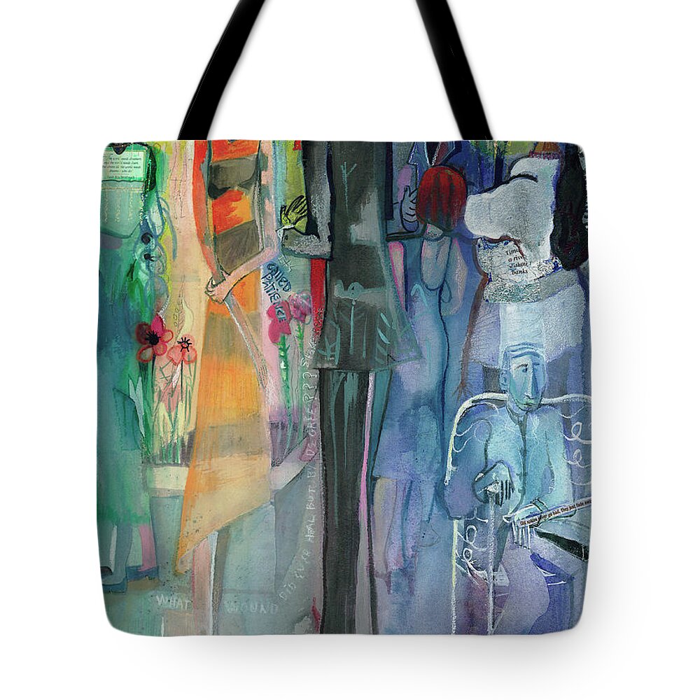 Modern Tote Bag featuring the painting The Poets by Cherie Salerno