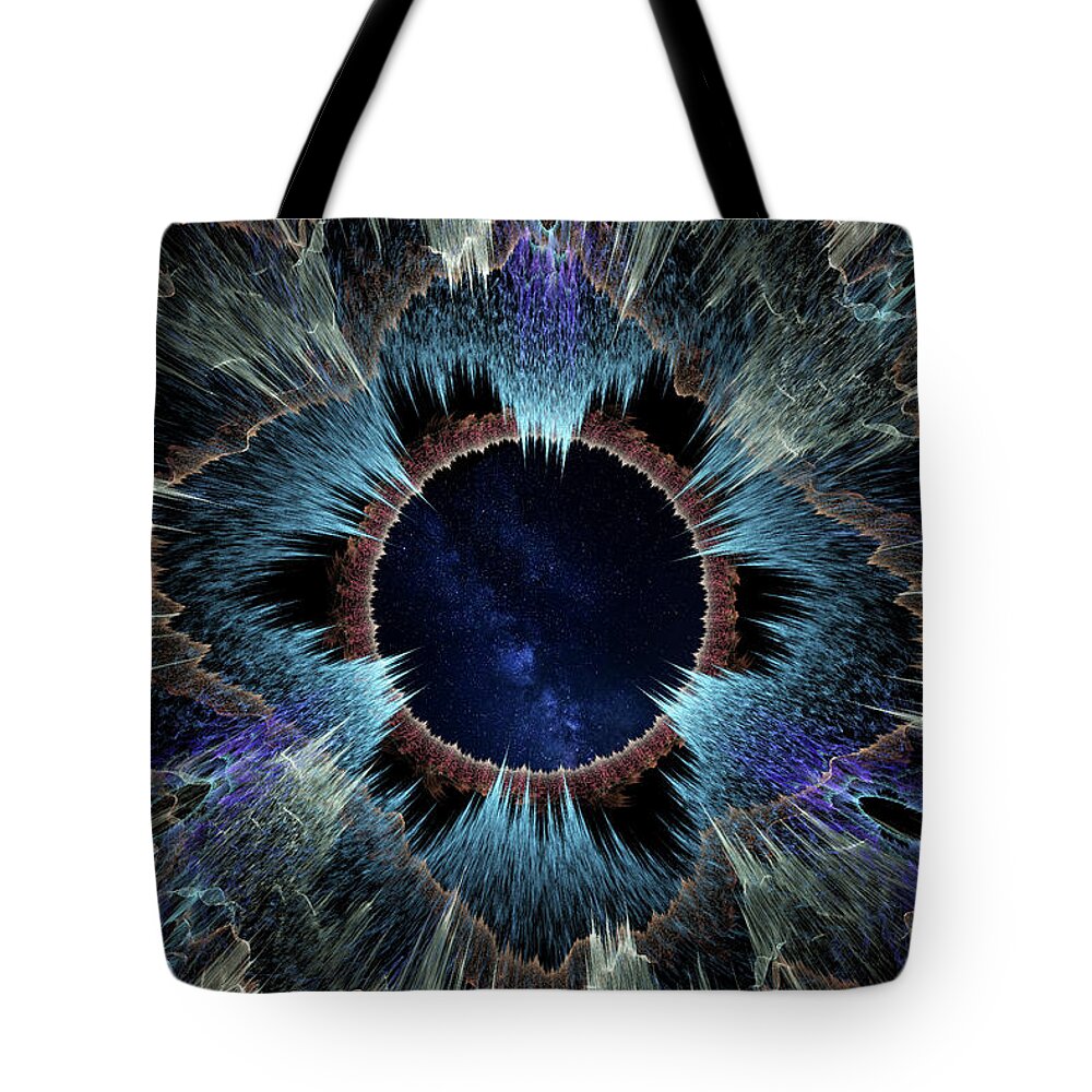 Abstract Tote Bag featuring the digital art The Portal by Manpreet Sokhi
