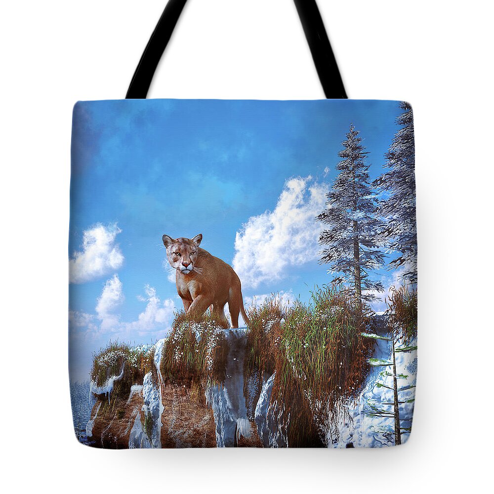Animal Tote Bag featuring the digital art The Prowler by Ken Morris