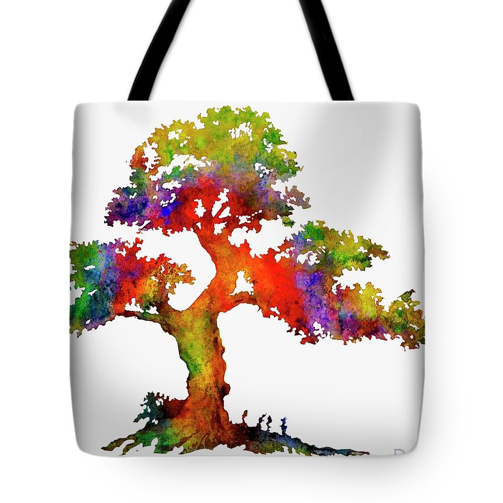 Tree Tote Bag featuring the painting The Rainbow Tree Revisted by Daniel Adams