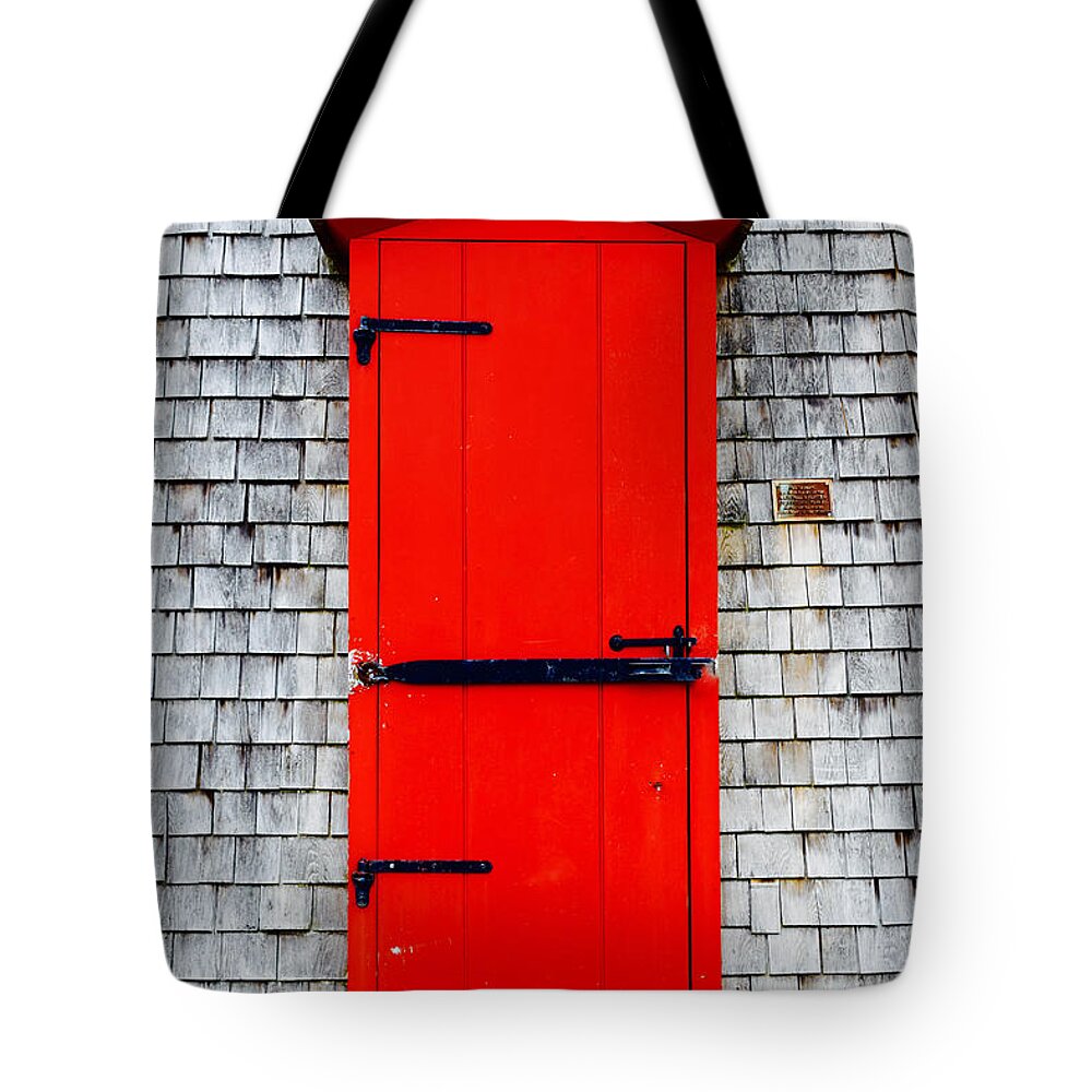 Door Tote Bag featuring the photograph The Red Door by Debra Banks