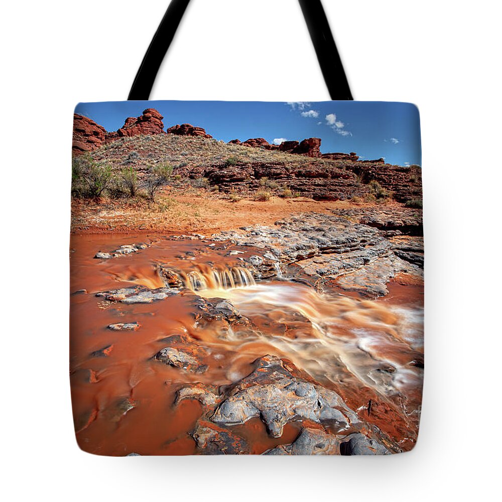 Utah Tote Bag featuring the photograph The Red Flow by Jim Garrison