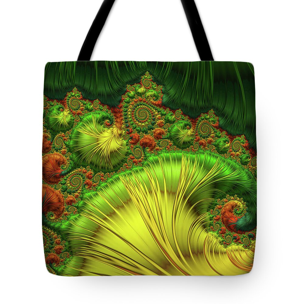 Abstract Tote Bag featuring the digital art Opulence by Manpreet Sokhi