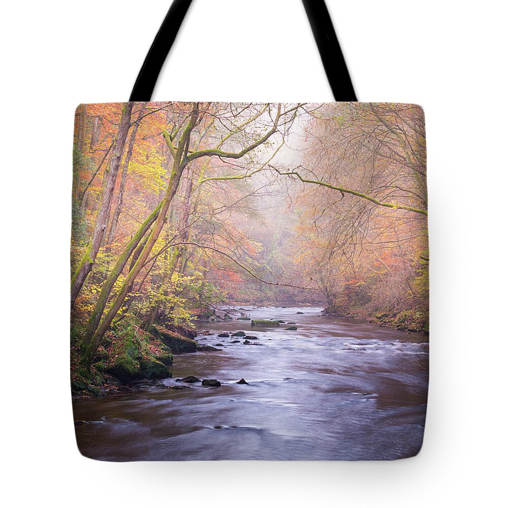 River Tote Bag featuring the photograph The River in Autumn by Anita Nicholson