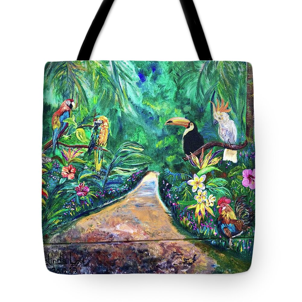Birds Tote Bag featuring the painting Path To Home - 3 by Belinda Low