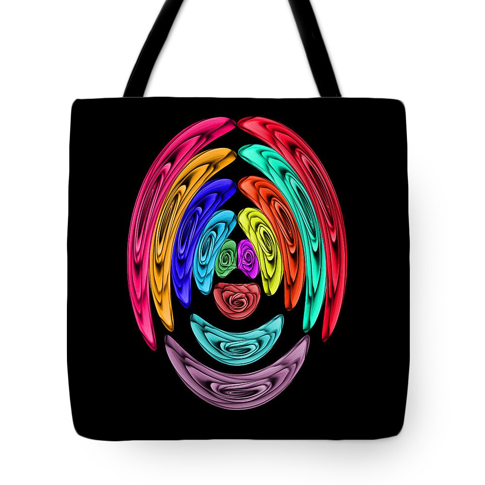 Clown Tote Bag featuring the digital art The Rose Clown Abstract by Ronald Mills