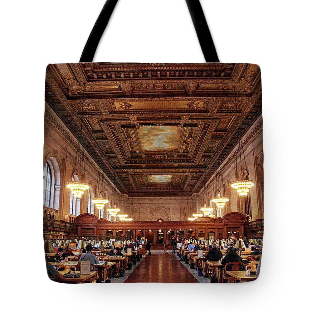 New York Public Library Tote Bag featuring the photograph The Rose Reading Room II by Jessica Jenney