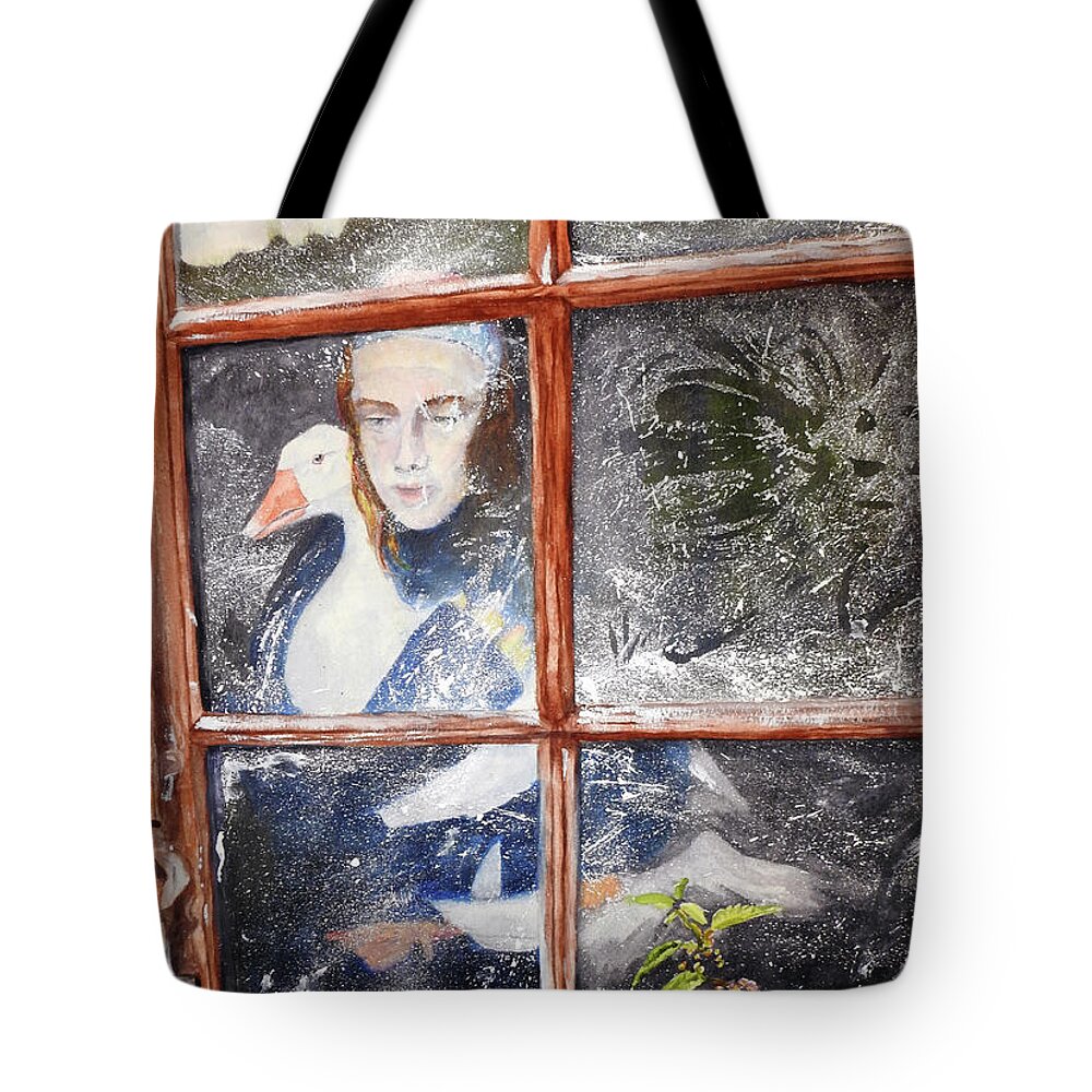 Goose Tote Bag featuring the painting The Savior by Barbara F Johnson